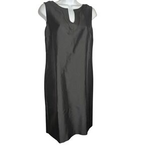 NWT TALBOTS Dress Size 6 Black Silk Cotton Blend Sleeveless Sheath Dress 🖤